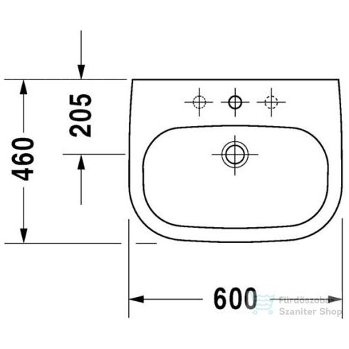 Duravit D-Code 60x46 cm-es mosdó 23106000002 ( 231060 )