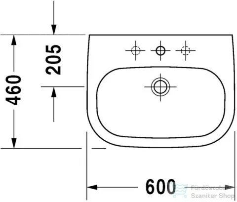 Duravit D-Code 60x46 cm-es mosdó 23106000002 ( 231060 )