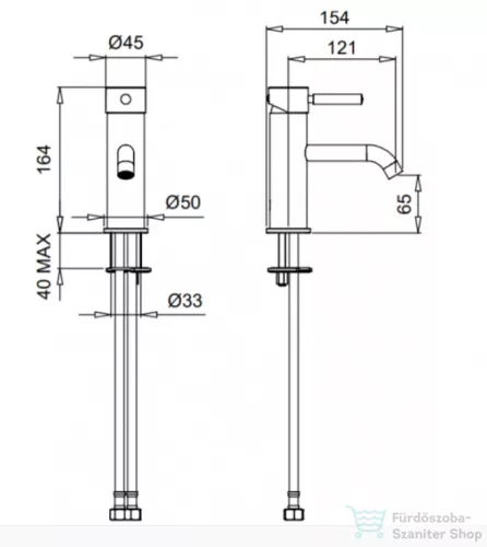 Bugnatese KOBUK FIX mosdó csaptelep, 12,5 cm-es kifolyóval, leeresztő nélkül, bronz 2313SBR