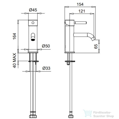 Bugnatese KOBUK FIX mosdó csaptelep 12,5 cm-es kifolyóval,click-clack leeresztővel,bronz 2313SCBR