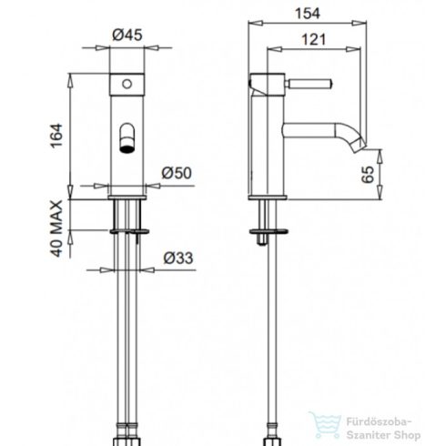 Bugnatese KOBUK FIX mosdó csaptelep, 12,5 cm-es kifolyóval, leeresztő nélkül, króm 2313SCR