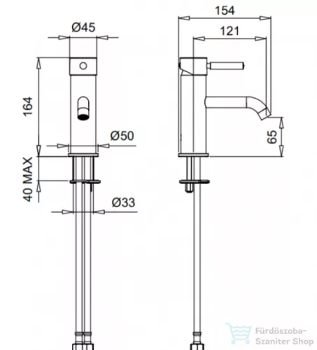 Bugnatese KOBUK FIX mosdó csaptelep, 12,5 cm-es kifolyóval, leeresztő nélkül, króm 2313SCR