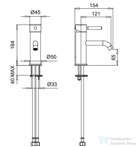 Bugnatese KOBUK FIX mosdó csaptelep 12,5 cm-es kifolyóval,leeresztő nélkül,sárgaréz 2313SON