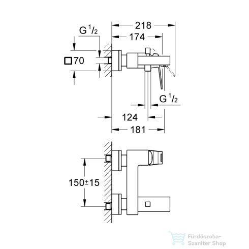 Grohe Eurocube egykaros kádcsaptelep, matt hard grafit 23140AL0