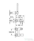 Grohe EUROCUBE egykaros kádcsaptelep, 1/2? zuhanyszettel, króm 23141000
