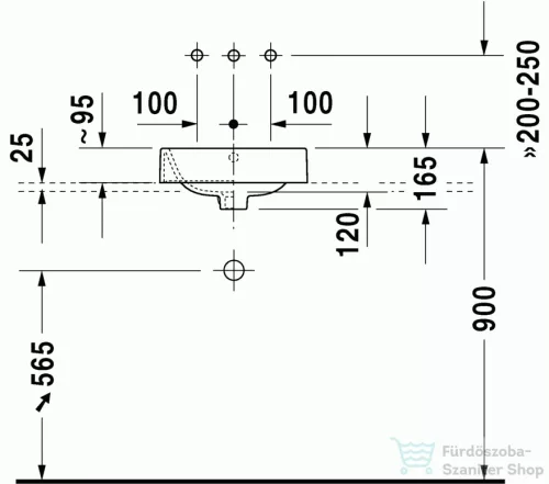Duravit Happy D.2 40x40 cm ráültethető mosdó 2314400000 ( 231440 )
