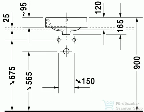 Duravit Happy D.2 40x40 cm ráültethető mosdó 2314400000 ( 231440 )