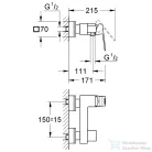 Grohe EUROCUBE egykaros zuhanycsaptelep, króm 23145000