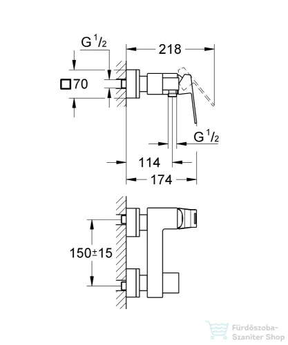 Grohe EUROCUBE egykaros zuhany csaptelep,Brushed Hard Graphite 23145AL0