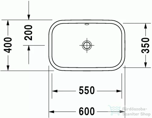 Duravit HAPPY D.2 60x40 cm-es ráültethető mosdó Wondergliss bevonattal,23146000001