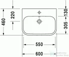 Duravit Happy D.2 60x46 cm ráültethető mosdó csiszolt, csaplyuk nélkül 2315600060 ( 231560 )