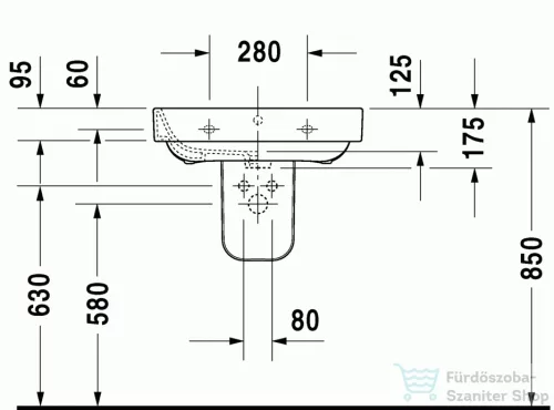 Duravit Happy D.2 60x47,5 cm mosdó 2316600000 ( 231660 )