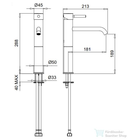 Bugnatese KOBUK FIX magasított mosdó csaptelep, leeresztő nélkül, bronz 2317SBR