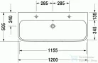 Duravit Happy D.2 100x50,5 cm bútorral aláépíthető mosdó két csaplyukkal csiszolt 2318120026 ( 231812 )