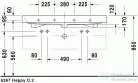 Duravit Happy D.2 100x50,5 cm bútorral aláépíthető mosdó két csaplyukkal csiszolt 2318120026 ( 231812 )