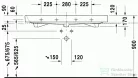 Duravit Happy D.2 120x50,5 cm bútorral aláépíthető mosdó csiszolt csaplyuk nélkül 2318120028 ( 231812 )