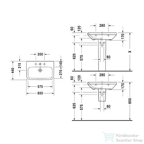 Duravit Durastyle 65x44 mosdó 2319650000 ( 231965 )