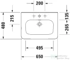 Duravit DURASTYLE 65x48 cm-es falra szerelhető mosdó, fehér 2320650000
