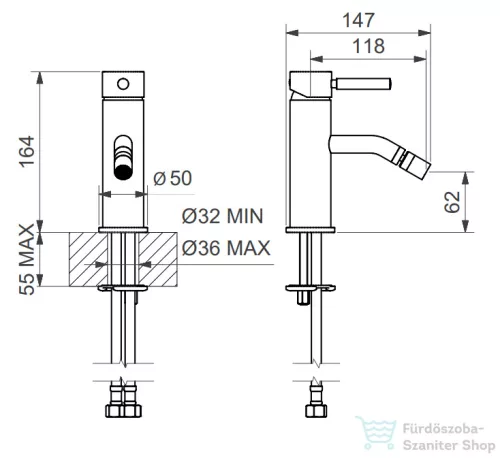 Bugnatese KOBUK FIX bidé csaptelep click-clack leeresztővel,króm 2323SCCR