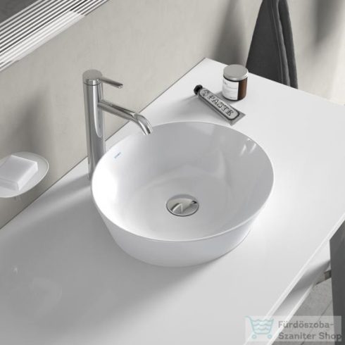 Duravit CAPE COD 400x360 mm-es ráültethető mosdó Wondergliss bevonattal,fehér/szatén fehér matt 23284026001