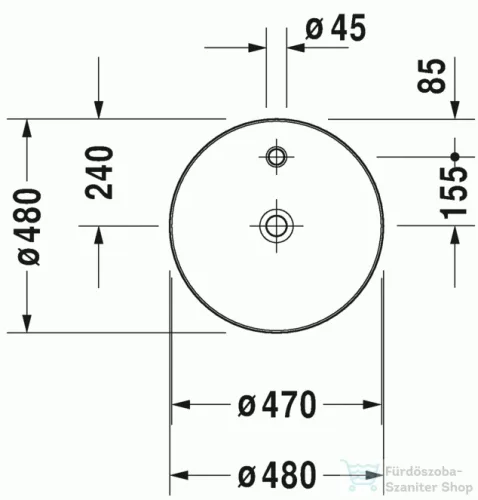 Duravit Cape Cod ráültethető mosdó 48cm-es átmérővel 2328480000 ( 232848 )