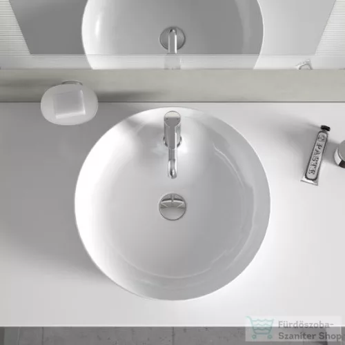 Duravit CAPE COD 480 mm-es ráültethető mosdó,fehér/szatén fehér matt 2328482600