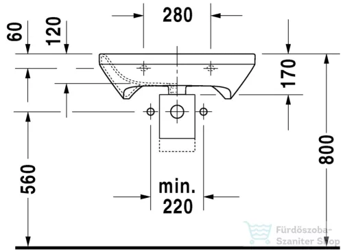 Duravit DURASTYLE Med 65x57 cm-es mosdó Wondergliss bevonattal,23306500001