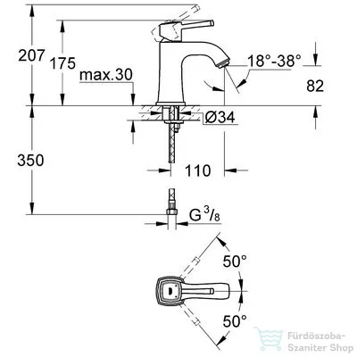 Grohe GRANDERA M mosdó csaptelep, leeresztő nélkül, króm 23310000