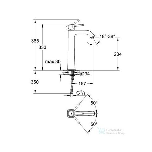 Grohe GRANDERA magasított mosdócsaptelep XL-Size króm 23313000