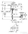 Grohe BAUEDGE S mosdó csaptelep automata leeresztővel,Króm 23328001