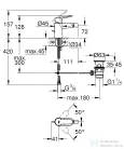 Grohe BAUEDGE bidé csaptelep automata leeresztővel,króm 23331000