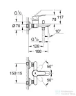 Grohe BauEdge egykaros fali kádcsaptelep, króm 23334000