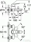 Grohe BauLoop Egykaros kádcsaptelep, króm 23341000