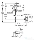 Grohe Quickfix START EDGE bidé csaptelep automata leeresztővel,króm 23345001