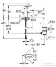 Grohe BAUEDGE S mosdó csaptelep automata leeresztővel,Króm 23356000