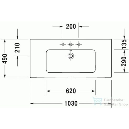 Duravit ME by Starck 103x49 cm mosdó 2336100000 ( 233610 )