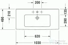 Duravit ME by Starck 103x49 cm mosdó csaplyuk nélkül 2336100060 ( 233610 )