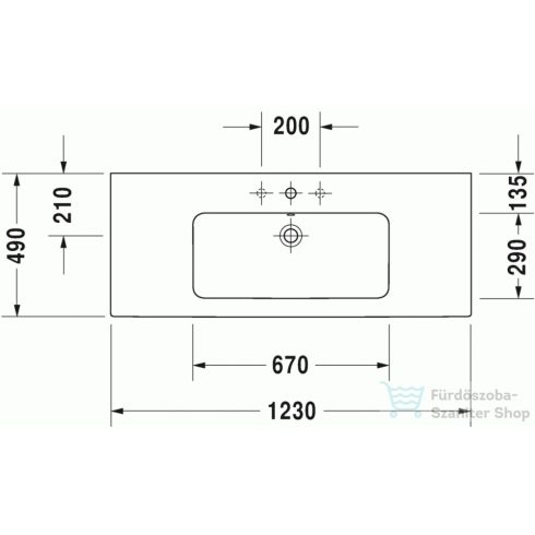 Duravit ME by Starck 123x49 cm mosdó 2336120000 ( 233612 )