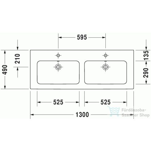 Duravit ME by Starck 130x49 cm dupla mosdó 2336130000 ( 233613 )