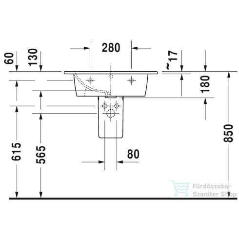 Duravit ME BY STARCK 63x49 cm-es bútorral aláépíthető mosdó Wondergliss bevonattal 23366300001