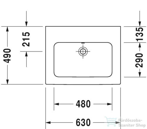 Duravit ME BY STARCK 63x49 cm mosdó csaplyuk nélkül,White Satin matt 2336633260
