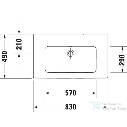 Duravit ME BY STARCK 83x49 cm-es mosdó csaplyuk nélkül, matt fehér 2336833260