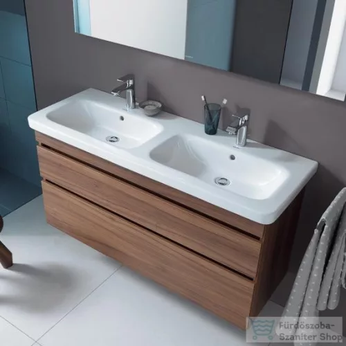 Duravit DURASTYLE 130x48 cm-es bútorral aláépíthető dupla mosdó Wondergliss bevonattal,23381300001