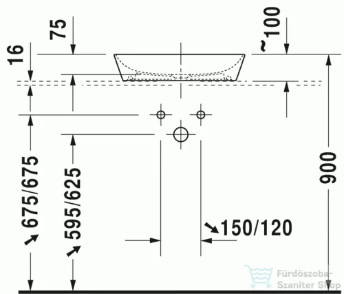 Duravit Cape Cod ráültethető mosdó 50cm szélességgel 2339500000 ( 233950 )