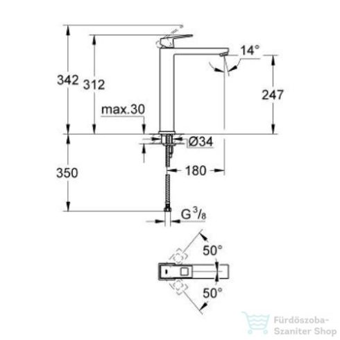 Grohe EUROCUBE egykaros mosdócsaptelep XL-Size króm 23406000