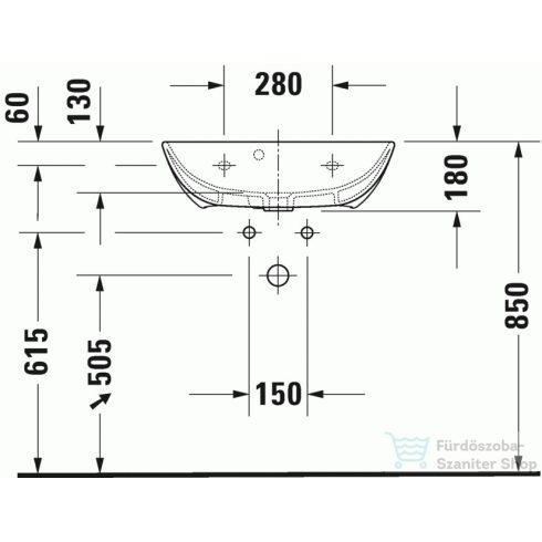 Duravit ME by Starck 63x40 cm bútorral aláépíthető mosdó compact 2342630000 ( 234263 )