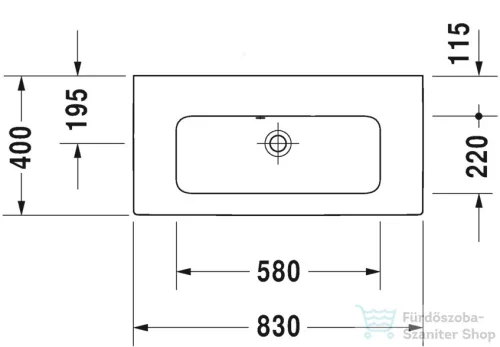 Duravit ME BY STARCK 83x40 cm-es bútorral aláépíthető mosdó csaplyuk nélkül,2342830060