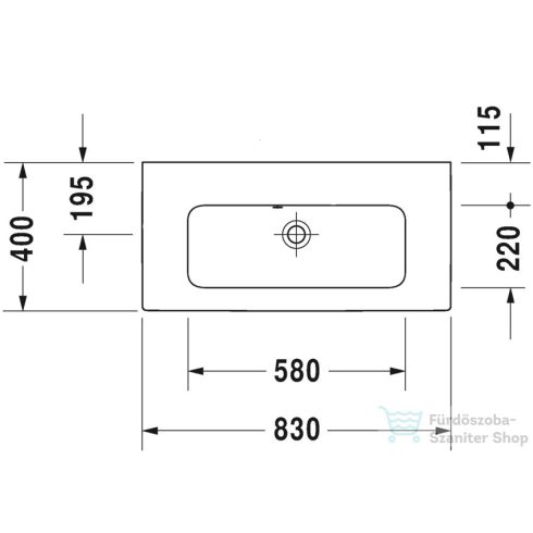 Duravit ME BY STARCK 83x40 cm-es bútorral aláépíthető mosdó csaplyuk nélkül,Wondergliss bevonattal,White Satin matt,23428332601