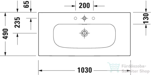 Duravit Viu 103x49 bútorral aláépíthető mosdó 2344100000 ( 234410 )