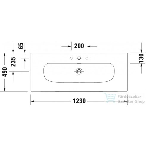 Duravit Viu 123x49 bútorral aláépíthető mosdó 2344120000 ( 234412 )
